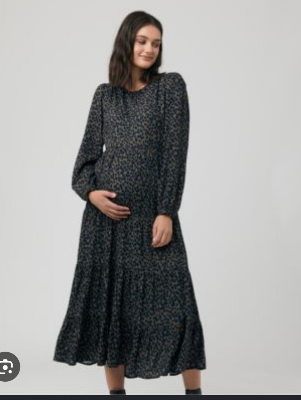 NWT! Ripe Maternity "Jenny" Tiered Dress - Olive [L]